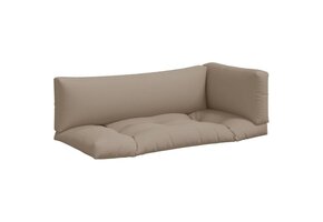 vidaXL Palletkussens 3 st stof taupe