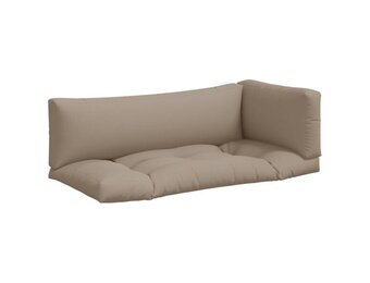 vidaXL Palletkussens Taupe - 3 Delig Set met 61% Korting