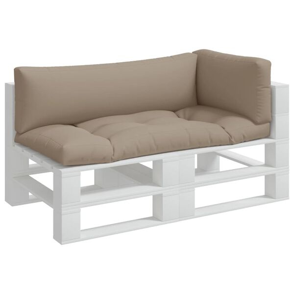 vidaXL Palletkussens Taupe - 3 Delig Set met 61% Korting