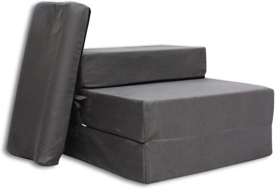 Logeermatras met Kussen - 70x200cm - 56% Korting - Grijs