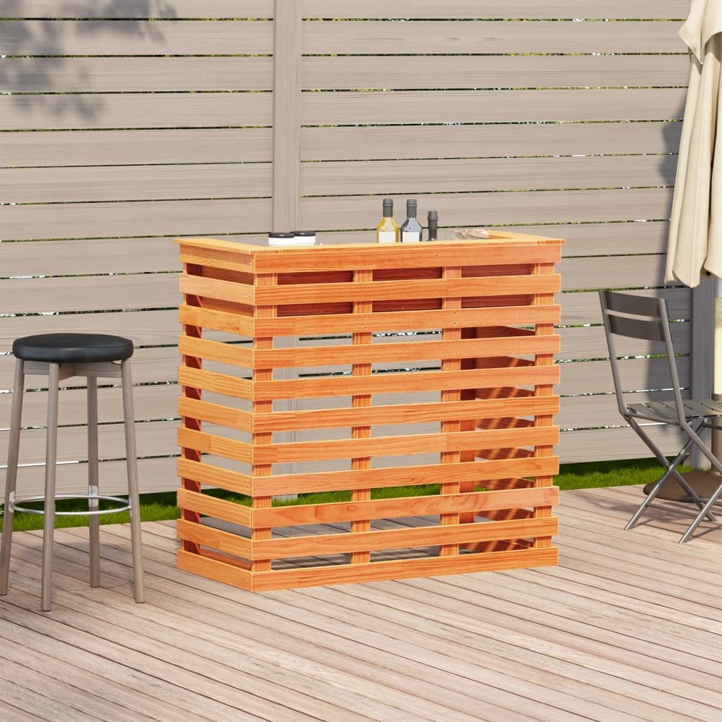 vidaXL Tuinbartafel Grenenhout Wasbruin - 68% Korting!