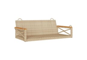 vidaXL Schommelbank Poly Rattan Beige - 68% Korting