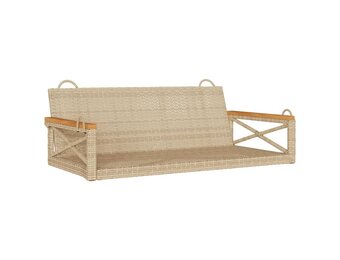 vidaXL Schommelbank Poly Rattan Beige - 68% Korting