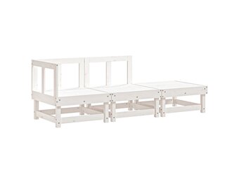 vidaXL 3-delige Loungeset Grenenhout Wit - 73% Korting!