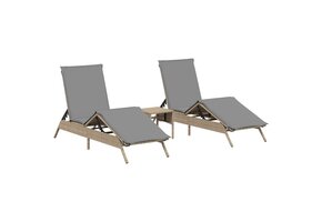 vidaXL Ligstoelen 2 st. met tafel (68% KORTING!) - Poly Rattan Beige