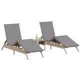 vidaXL Ligstoelen 2 st. met tafel (68% KORTING!) - Poly Rattan Beige