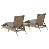 vidaXL Ligstoelen 2 st. met tafel (68% KORTING!) - Poly Rattan Beige