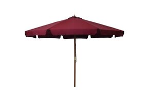 vidaXL Parasol met houten paal 330 cm bordeauxrood