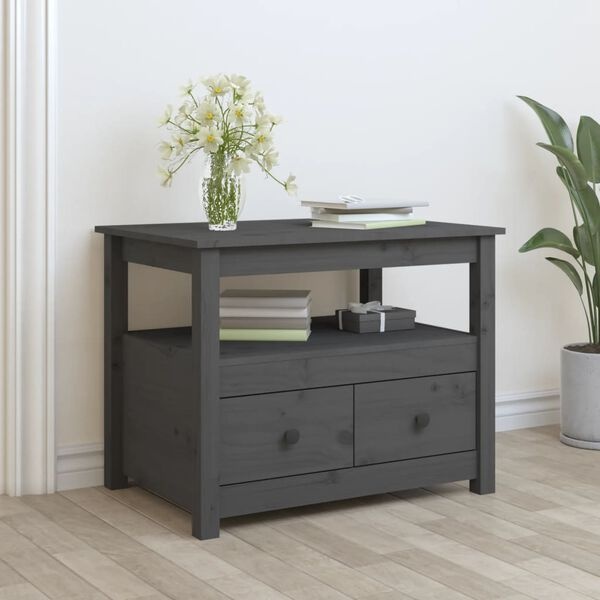 vidaXL Salontafel Grenenhout Grijs - 55% Korting!