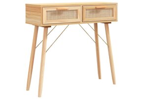 vidaXL Wandtafel Grenenhout & Rattan - 40% Korting