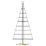 vidaXL Kerst Cone Boom met standaard - Zwart (210 cm) | 40% Korting