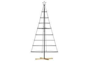 vidaXL Kerst Cone Boom met standaard - Zwart (210 cm) | 40% Korting