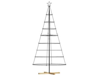 vidaXL Kerst Cone Boom met standaard - Zwart (210 cm) | 40% Korting