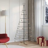 vidaXL Kerst Cone Boom met standaard - Zwart (210 cm) | 40% Korting