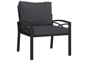 vidaXL Tuinstoel Staal Grijze Kussens 68x76x79 cm - 40% Korting!