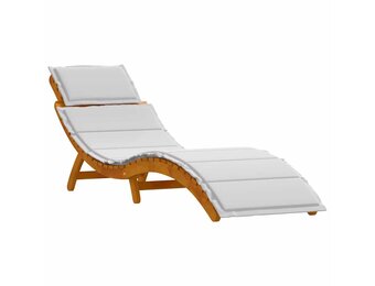 vidaXL Ligbed Massief Acaciahout - Lichtgrijs - 60% Korting