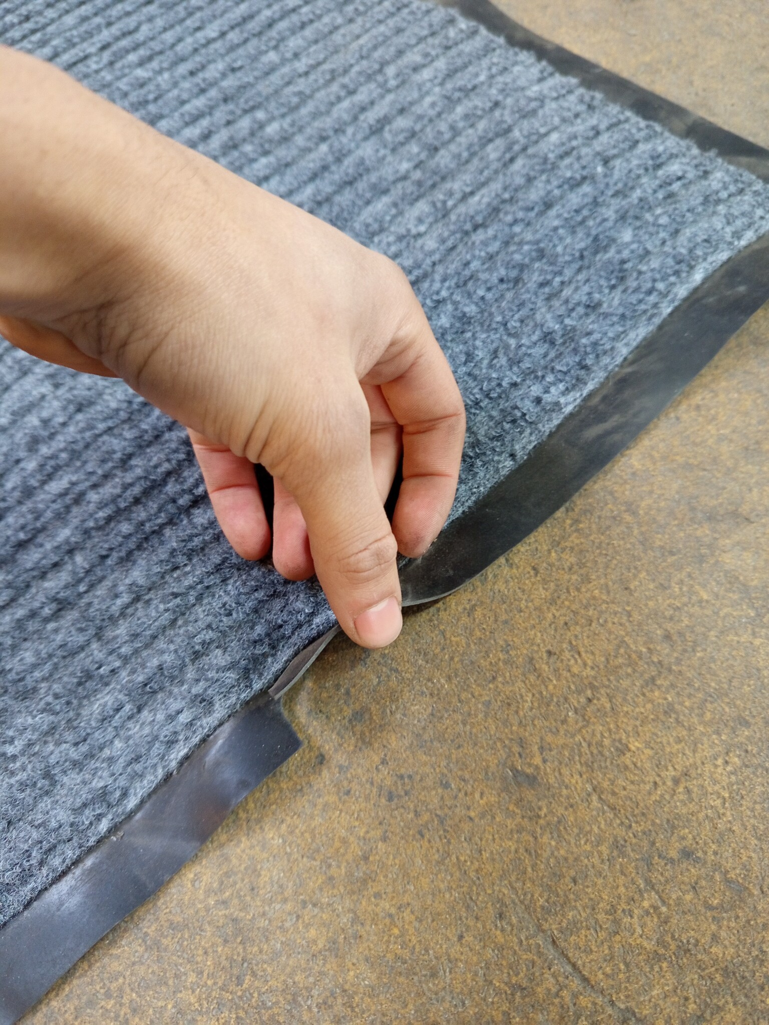 Deurmat XXL Grijs Geribbeld (240x120cm) - 50% Korting!