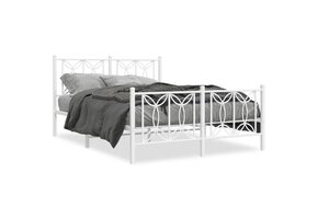vidaXL Wit Metaal Bedframe 140x190 cm - 55% Korting