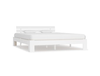 vidaXL Bedframe Grenenhout Wit (160x200cm) - 40% Korting
