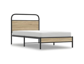 vidaXL Bedframe Gerookt Eiken 90x200 cm - 40% Korting