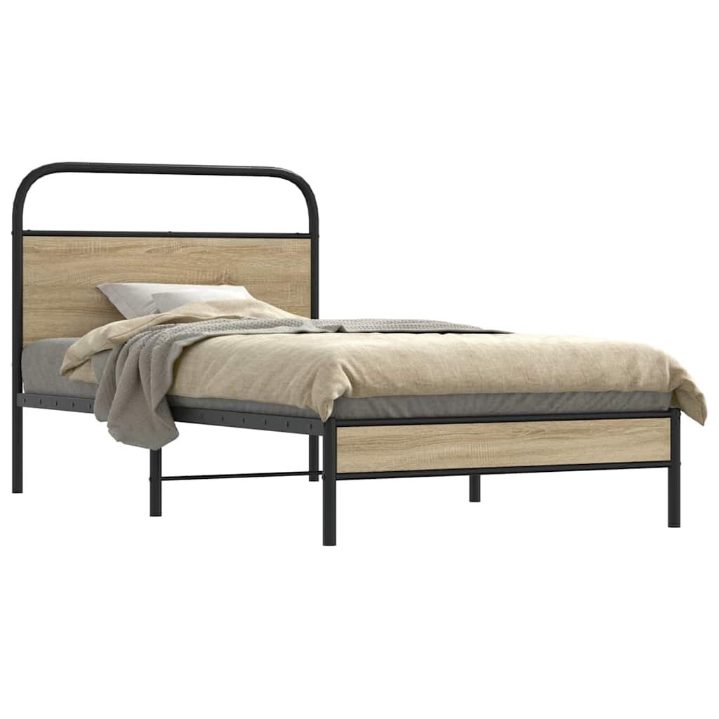 vidaXL Bedframe Gerookt Eiken 90x200 cm - 40% Korting