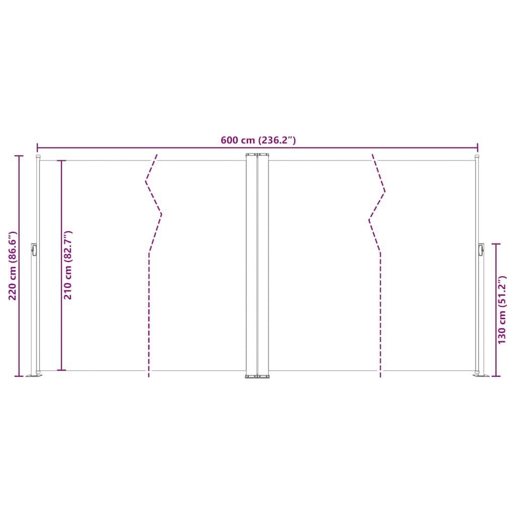 vidaXL Uittrekbaar Windscherm 220x600 cm Zwart - 40% Korting!