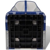vidaXL Inklapbare Bootstoel met Hoge Rugleuning - Blauw/Wit/Grijs - 40% Korting!