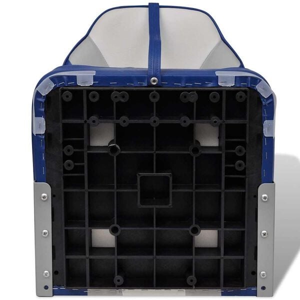 vidaXL Inklapbare Bootstoel met Hoge Rugleuning - Blauw/Wit/Grijs - 40% Korting!