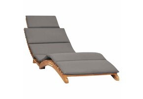 vidaXL Ligbed Teakhout - Incl. Kussen | 56% Korting