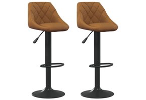 vidaXL Barkrukken 2 st fluweel bruin - 40% Korting