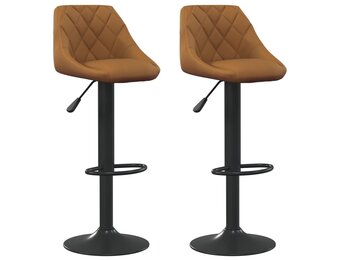 vidaXL Barkrukken 2 st fluweel bruin - 40% Korting