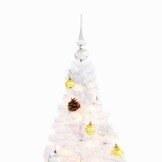 vidaXL Witte Kunstkerstboom 180cm met LED & Kerstballen - 40% Korting