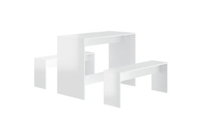 vidaXL 3-delige Eethoekset - Hoogglans Wit & 51% Korting