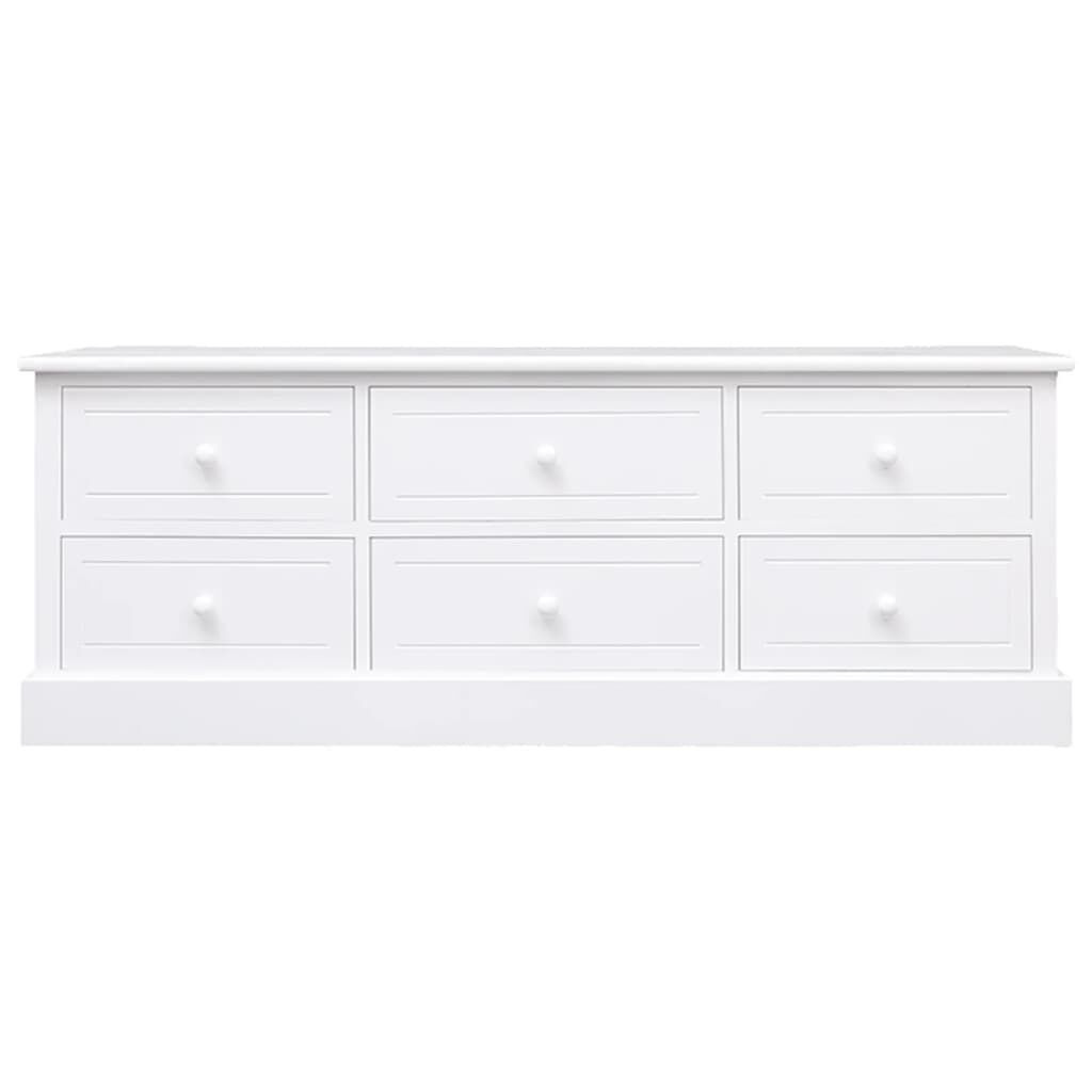 vidaXL TV-meubel Paulowniahout Wit | 56% Korting