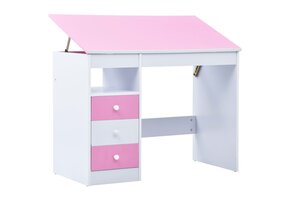 vidaXL Kindertekentafel/-bureau Kantelbaar Roze/Wit - 64% Korting
