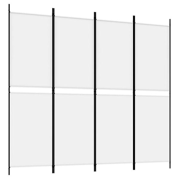 vidaXL Kamerscherm 4 panelen - 200x180 cm stof wit - 40% Korting