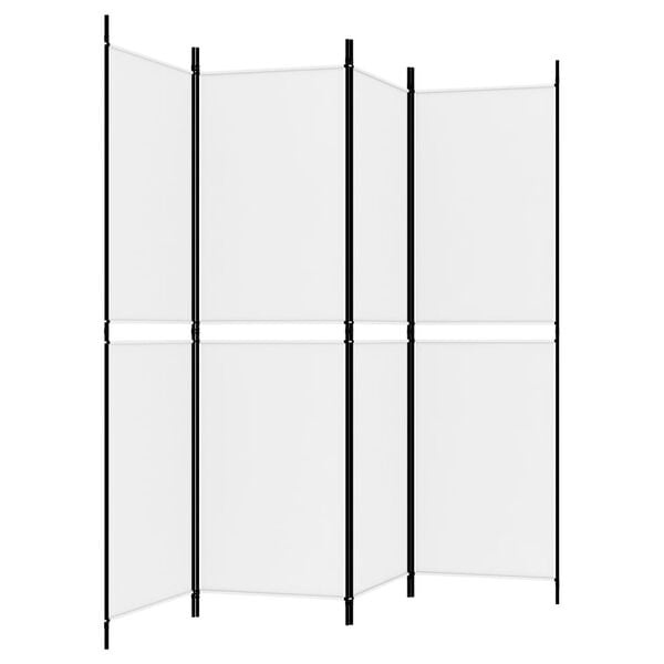 vidaXL Kamerscherm 4 panelen - 200x180 cm stof wit - 40% Korting