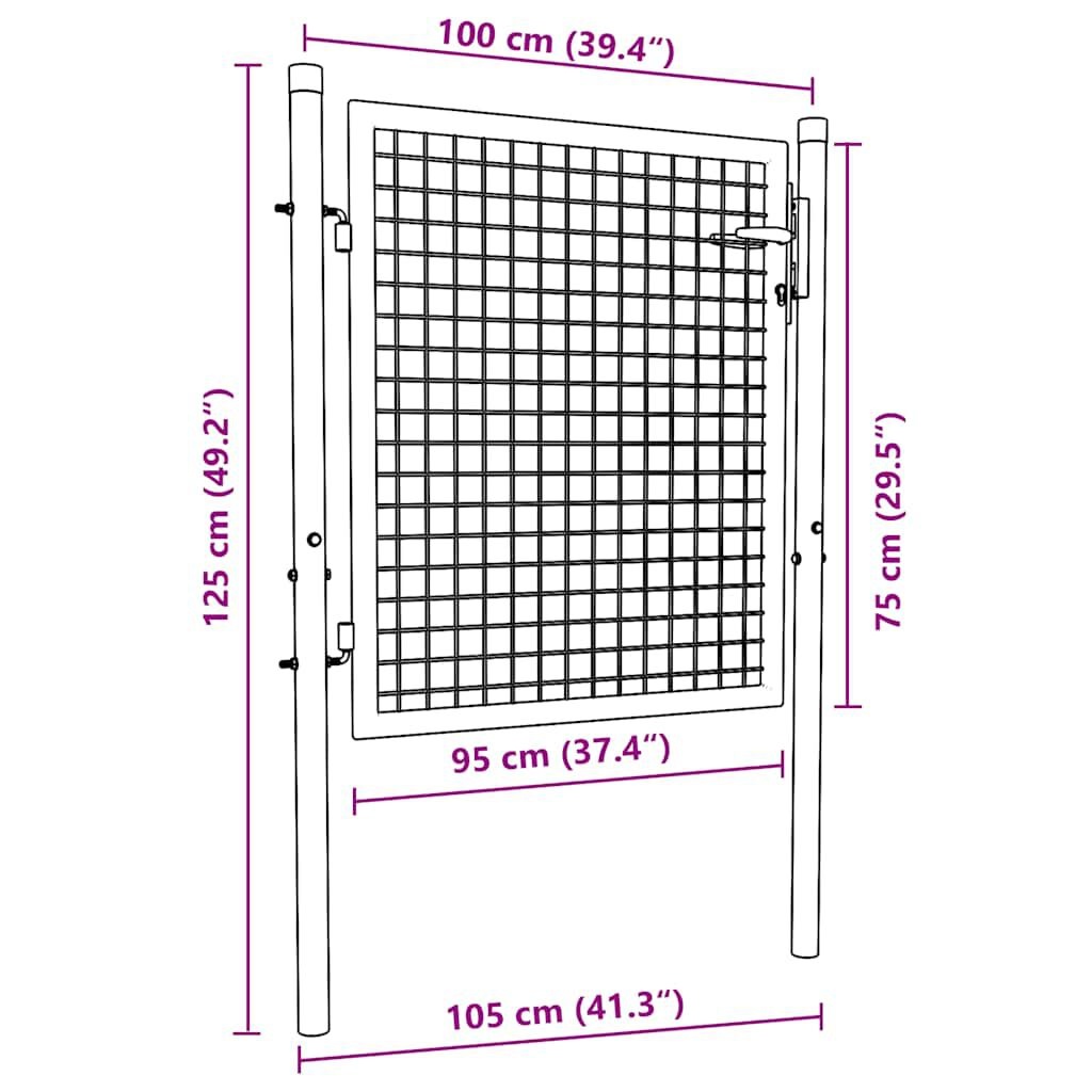 vidaXL Gaaspoort 100x125 cm - 40% Korting! Gegalvaniseerd Staal