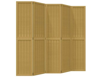 vidaXL Kamerscherm 5 panelen, Paulowniahout & Bamboe - 46% Korting