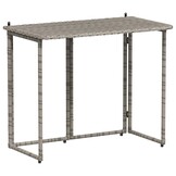 vidaXL Tuintafel Inklapbaar Poly Rattan Grijs - 41% Korting