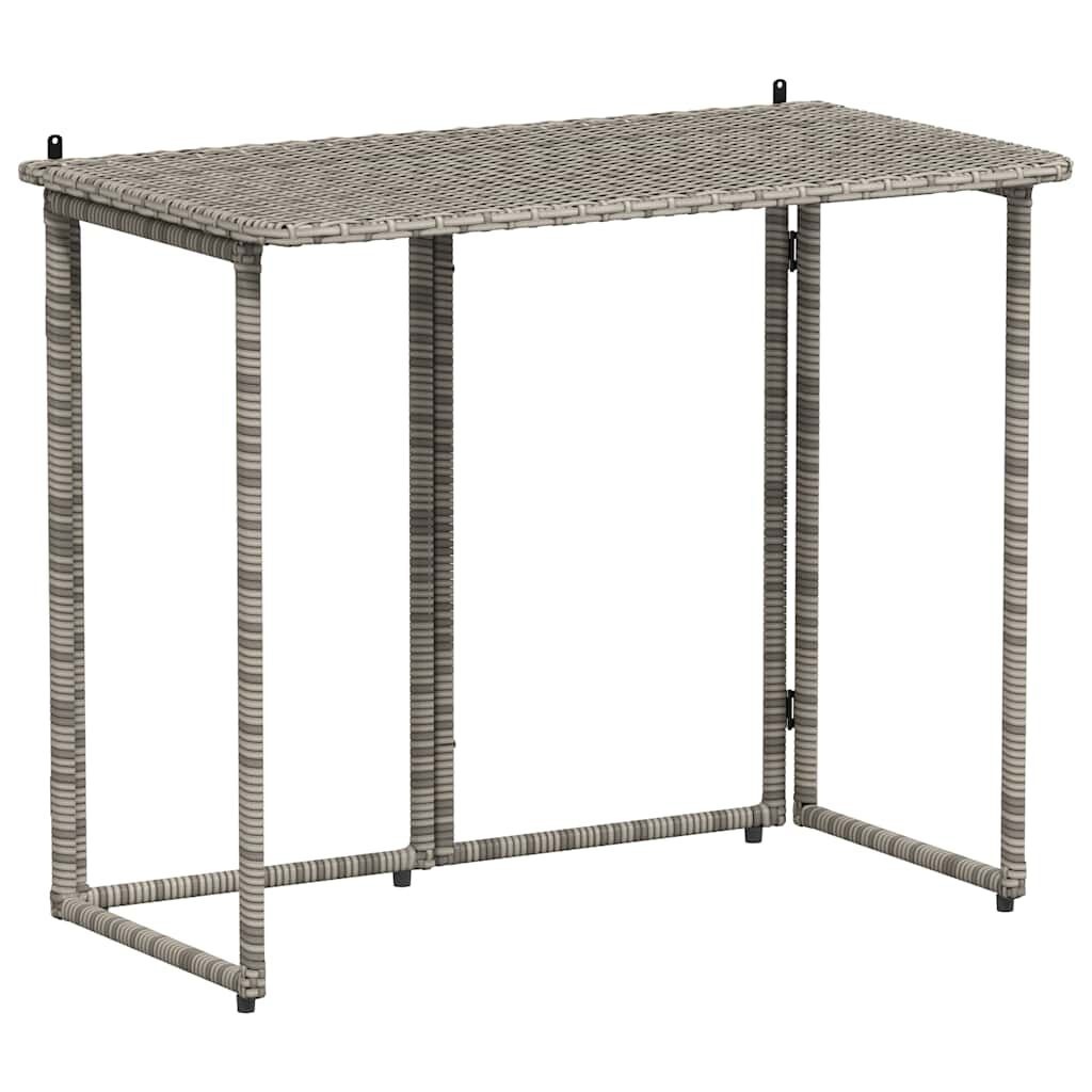 vidaXL Tuintafel Inklapbaar Poly Rattan Grijs - 41% Korting
