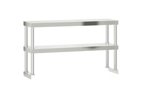 vidaXL Werktafel Verhoging 2 Lagen RVS - 40% Korting!