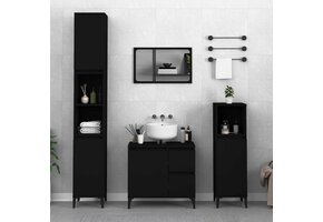 VidaXL Badkamerkast Zwart (65x33x60cm) - 59% Korting!