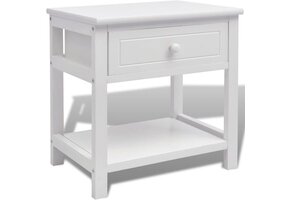 vidaXL Nachtkastje Hout Wit - 40% Korting - Compact & Stijlvol