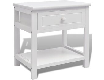 vidaXL Nachtkastje Hout Wit - 40% Korting - Compact & Stijlvol