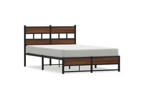 vidaXL Bedframe Metaal Bruin Eiken 120x190 cm - 64% Korting!