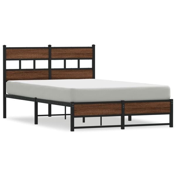 vidaXL Bedframe Metaal Bruin Eiken 120x190 cm - 64% Korting!