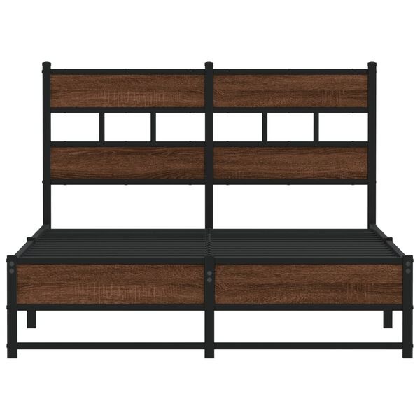 vidaXL Bedframe Metaal Bruin Eiken 120x190 cm - 64% Korting!