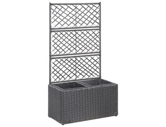 vidaXL Latwerkplantenbak Rattan Zwart - 60% Korting!