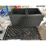 vidaXL Latwerkplantenbak Rattan Zwart - 60% Korting!